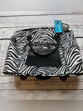 NWT CALPAK Zanny 21” Rolling Laptop Tote Zebra